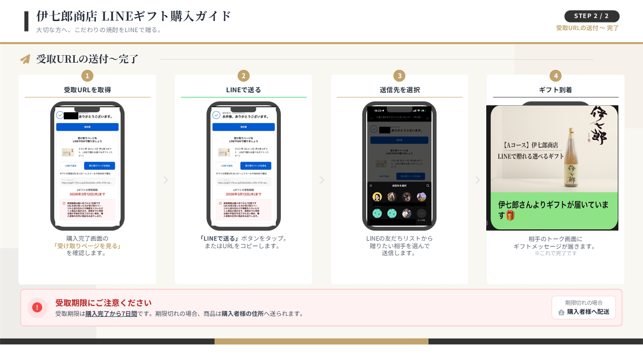 【Bコース】伊七郎  LINEで贈れる選べるデジタルギフト